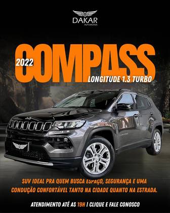 JEEP COMPASS 1.3 T270 TURBO FLEX LONGITUDE AT6